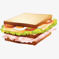 卡通三明治美食矢量图素材