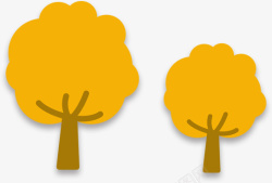 黄色卡通树素材