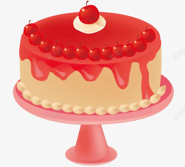 红色的蛋糕png免抠素材_新图网 https://ixintu.com 水果蛋糕 甜食 红色的蛋糕 蛋糕 食品 食物