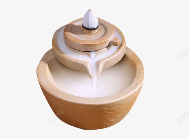 香炉上的倒流香png免抠素材_新图网 https://ixintu.com 手绘香炉 插香香炉 白色烟雾 祭祀香炉 香火
