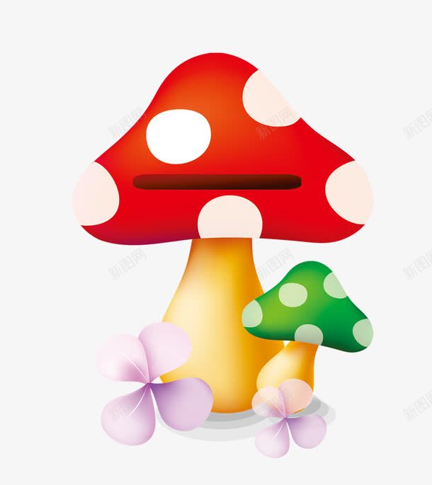 可爱卡通蘑菇png免抠素材_新图网 https://ixintu.com 卡通 可爱 蘑菇