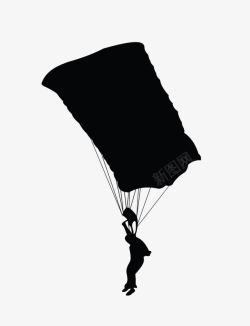 跳伞剪影降落伞高清图片