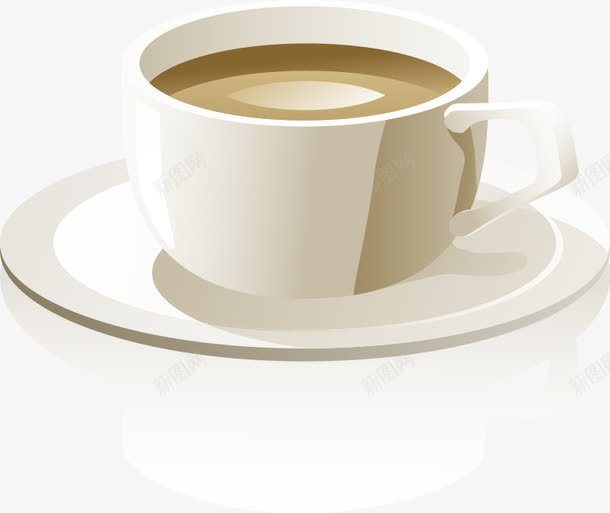 手绘白色盘子咖啡杯子png免抠素材_新图网 https://ixintu.com 咖啡 手绘 杯子 白色 盘子