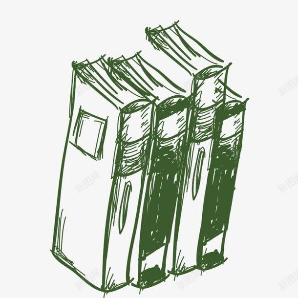 四本书籍png免抠素材_新图网 https://ixintu.com PNG图形 PNG装饰 书籍 手绘 绿色 装饰