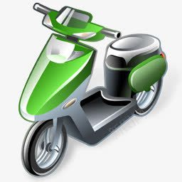 摩托车png免抠素材_新图网 https://ixintu.com 助力车 卡通 摩托车 电动车 绿色