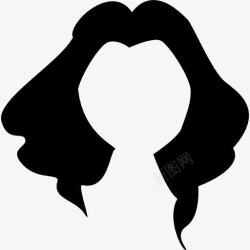 头长黑长女性发状图标高清图片