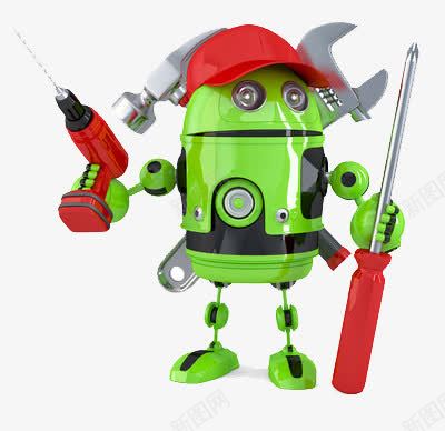 维修机器人png免抠素材_新图网 https://ixintu.com 工具 红色 绿色