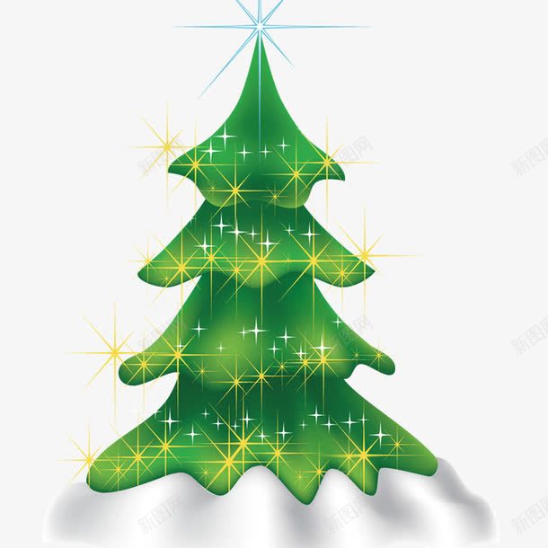 发光的圣诞树png免抠素材_新图网 https://ixintu.com 卡通 圣诞 圣诞树