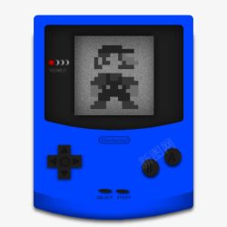 Gameboy游戏游戏机蓝色游戏游戏图标高清图片