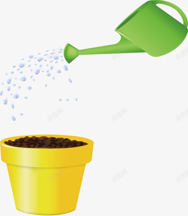 给种子浇水png免抠素材_新图网 https://ixintu.com 浇水 给种子浇水 绿色