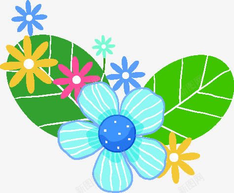 彩色卡通春天花朵植物创意png免抠素材_新图网 https://ixintu.com 创意 卡通 彩色 春天 植物 花朵