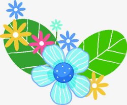 彩色卡通春天花朵植物创意素材