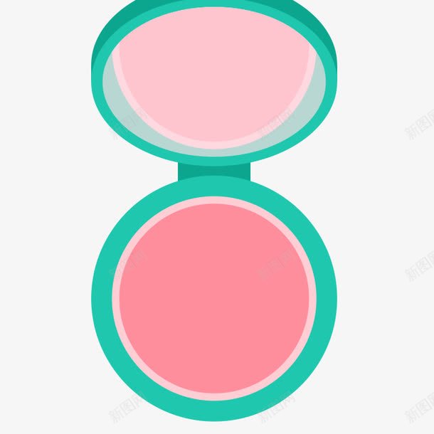 化妆品简图png免抠素材_新图网 https://ixintu.com 一盒 化妆品 卡通 圆形 手绘 粉色 绿色 腮红