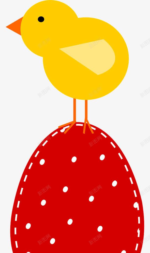 蛋上面的小鸡png免抠素材_新图网 https://ixintu.com 卡通 小鸡 彩蛋 红色 黄色