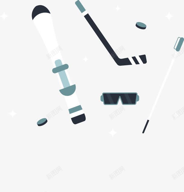 扁平滑雪工具png免抠素材_新图网 https://ixintu.com 冬季 扁平 护目镜 滑板 白色