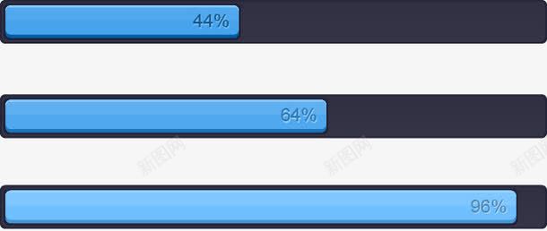 蓝色进度条png免抠素材_新图网 https://ixintu.com 手机 电脑 进图