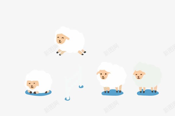 卡通绵羊跨栏png免抠素材_新图网 https://ixintu.com 卡通 家畜 小羊 放羊 矢量图形 绵羊 跨栏 跳栏