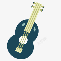 扁平化小提琴乐器矢量图素材