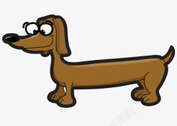 腊肠犬手绘小型犬卡通手绘腊肠犬高清图片