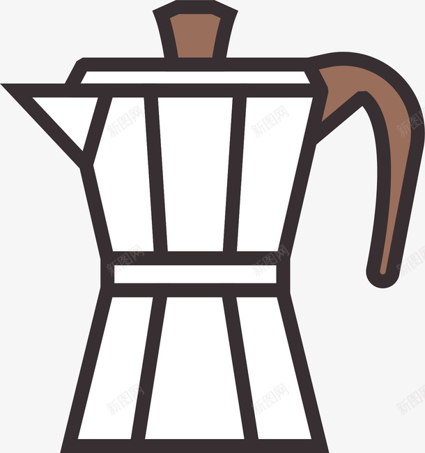 卡通咖啡机标图标png_新图网 https://ixintu.com 卡通可爱 咖啡机 彩色底纹 矢量图案 设计图 饮料