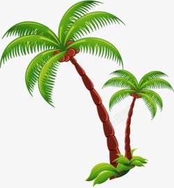 椰子树卡通海报效果植物素材