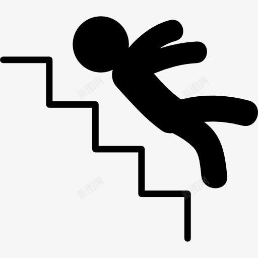 人摔下楼图标png_新图网 https://ixintu.com 下降 人下来 人的剪影 楼梯 肮脏 落下 讨厌的图标