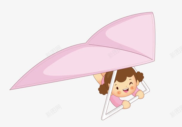 玩滑翔伞的女孩png免抠素材_新图网 https://ixintu.com 创意 手绘 拟物化 滑翔伞 运动