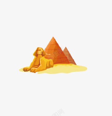金字塔元素png免抠素材_新图网 https://ixintu.com 人面狮身 建筑元素 背景装饰 金字塔
