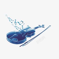 蓝色小提琴素材
