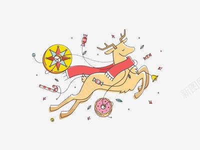 卡通小鹿png免抠素材_新图网 https://ixintu.com 动物 卡通 小鹿 手绘 玩具