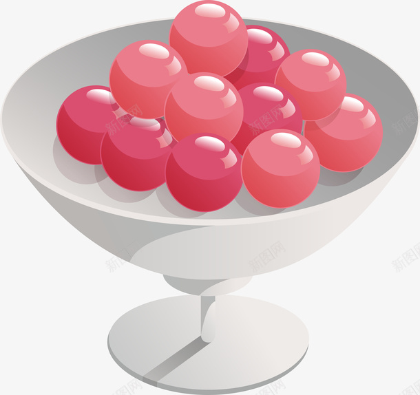 粉色水果果盘png免抠素材_新图网 https://ixintu.com 卡通 手绘 果盘 水果 矢量图案 粉色系 食物