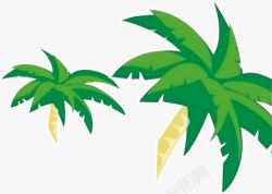 卡通的绿色椰子树木素材