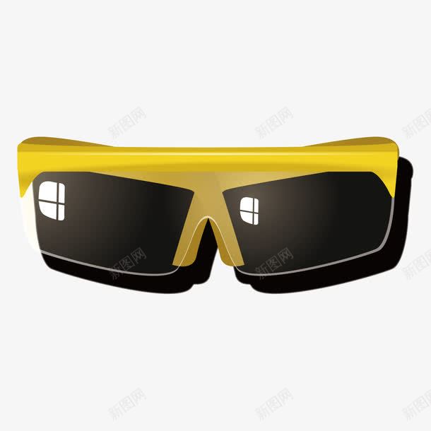 黄色眼镜png免抠素材_新图网 https://ixintu.com 反光 商务 墨镜 渐变 眼镜 观察 视力 黄色