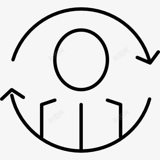 个人同步循环符号图标png_新图网 https://ixintu.com SEO全 同步 圆形 圆形箭头 圈人 标志 界面 符号