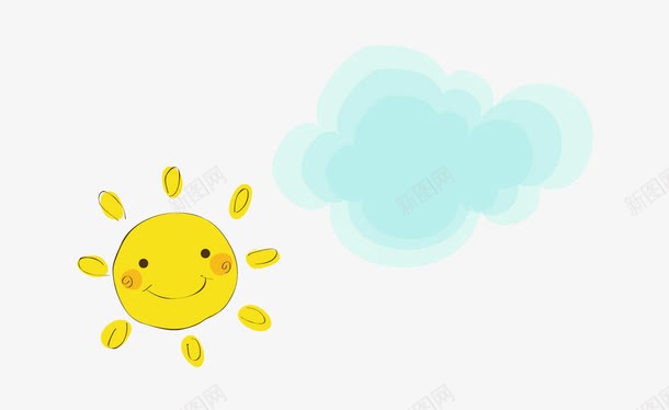 卡通云和太阳png免抠素材_新图网 https://ixintu.com 云 卡通画 太阳