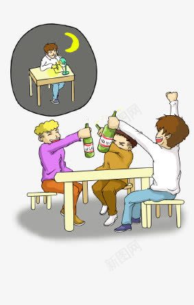 兄弟png免抠素材_新图网 https://ixintu.com 人物 人物插画 卡通人物 喝酒 干杯 插画