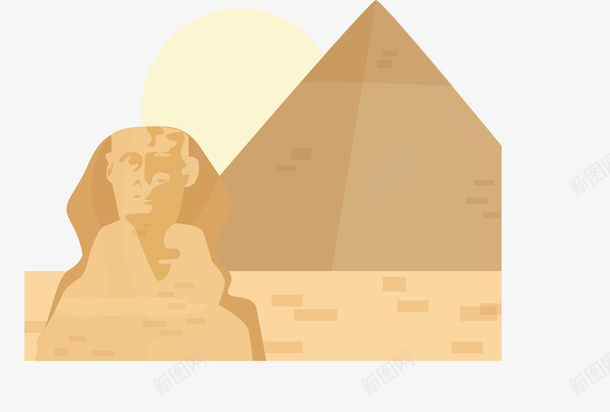 埃及金字塔人面像矢量图ai免抠素材_新图网 https://ixintu.com 人面像 埃及 埃及金字塔 狮身人面像 矢量png 金字塔 矢量图