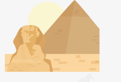 埃及金字塔人面像矢量图素材