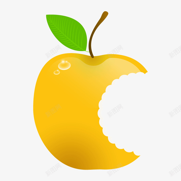 黄色质感咬一口苹果矢量图ai免抠素材_新图网 https://ixintu.com 咬一口 苹果 质感 黄色 黄色质感 矢量图