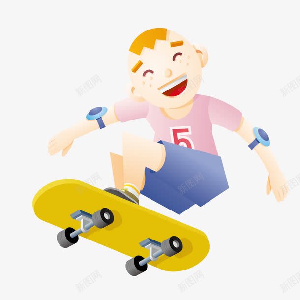 玩滑板的男孩png免抠素材_新图网 https://ixintu.com 人物 创意 手绘 滑板 运动