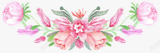 粉色水彩鲜花装饰图案psd免抠素材_新图网 https://ixintu.com 叶子 图案 水彩 渲染 粉色 花卉 装饰 装饰图案 透明 鲜花