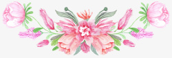 粉色水彩鲜花装饰图案素材