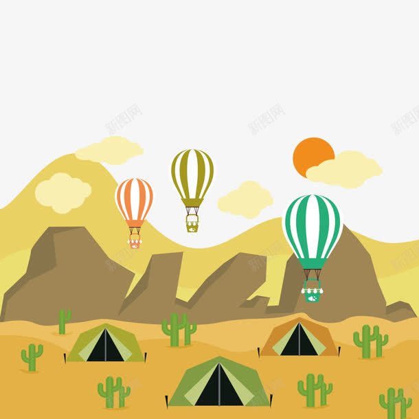 帐篷和热气球png免抠素材_新图网 https://ixintu.com png素材 帐篷 热气球