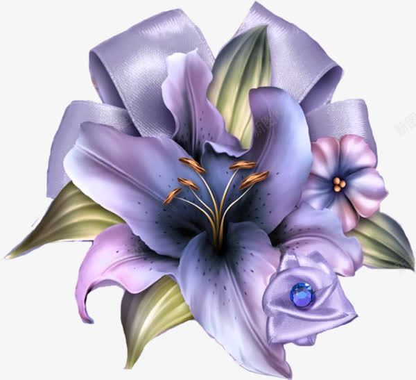 一棵紫罗兰png免抠素材_新图网 https://ixintu.com 手绘 植物 紫色 装饰