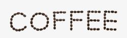 咖啡豆拼成的单词素材