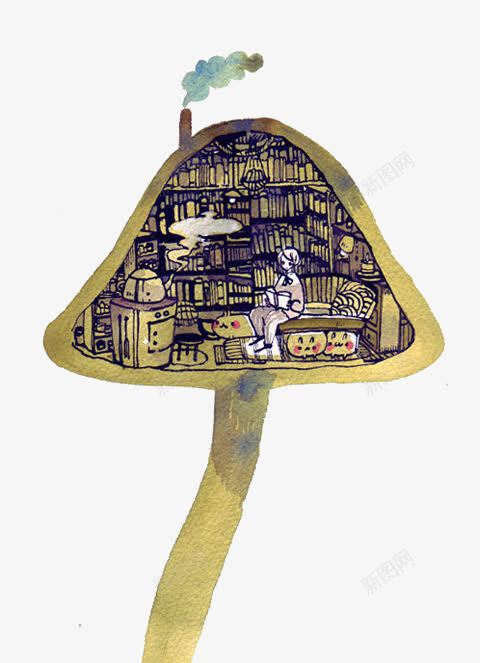 创意蘑菇png免抠素材_新图网 https://ixintu.com 书屋 书房 创意插画 蘑菇