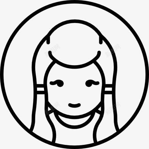 女孩图标png_新图网 https://ixintu.com femenine 人头像 圆 女性用户 长头发