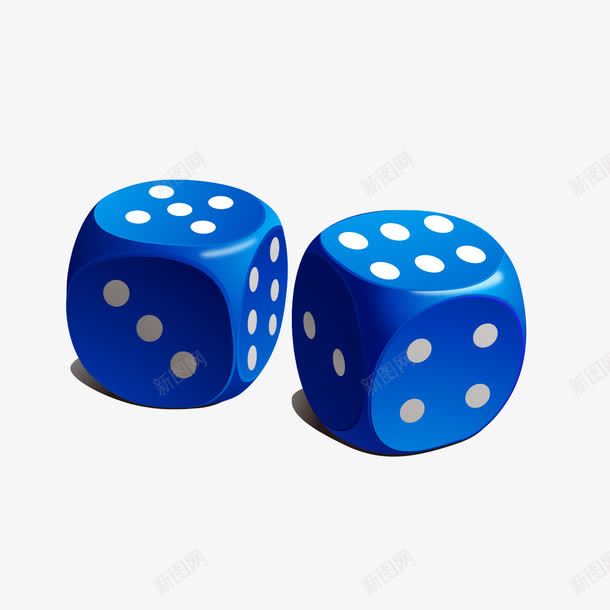 蓝色骰子png免抠素材_新图网 https://ixintu.com 点数 蓝色素材 赌博 骰子