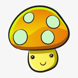 卡通黄色质感蘑菇素材