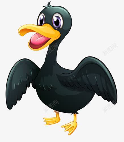 黑鸭png免抠素材_新图网 https://ixintu.com 卡通动物 家畜 家禽 手绘动物